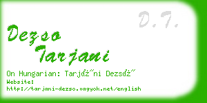 dezso tarjani business card